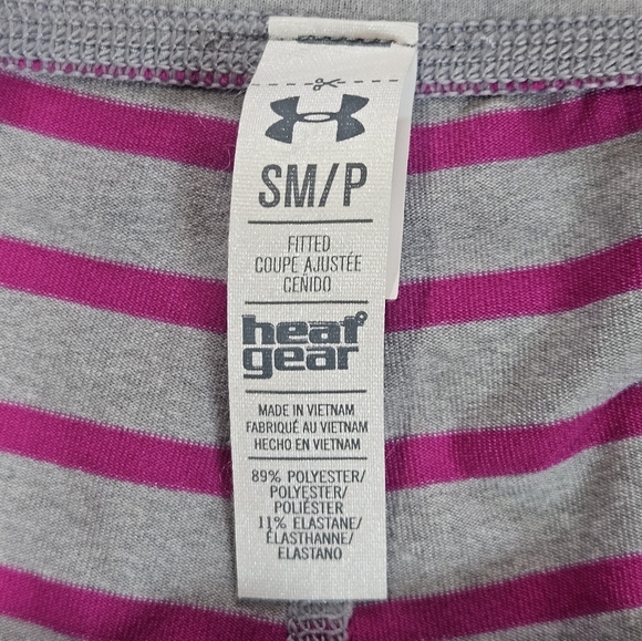 Under Armour Womens Yoga Pants Small Grey Pink Heatgear Soft Comfy Workout Gym - Picture 4 of 12